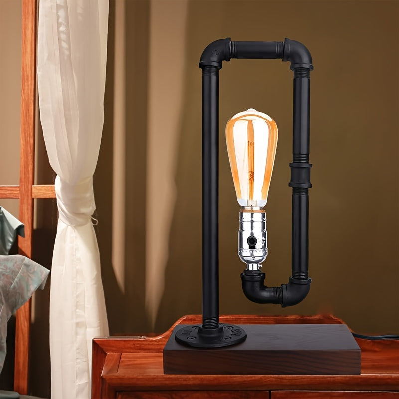 Pipe Cage Vintage Edison Bulb - Ideal for Living Room, Bedroom, Bedside, Nightstand, Home Office & Household