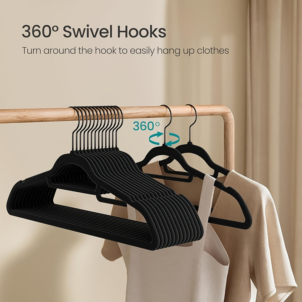 Only Hangers "Petite Size Black Velvet Suit Hangers - 20 Pack