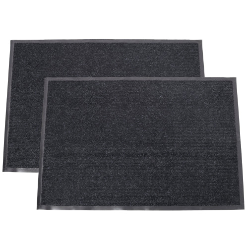 2 Pack Door Mat 36x24, Black Non-Slip Indoor Outdoor Doormat, Absorbent Rug for Entryway Front Door Pet Friendly