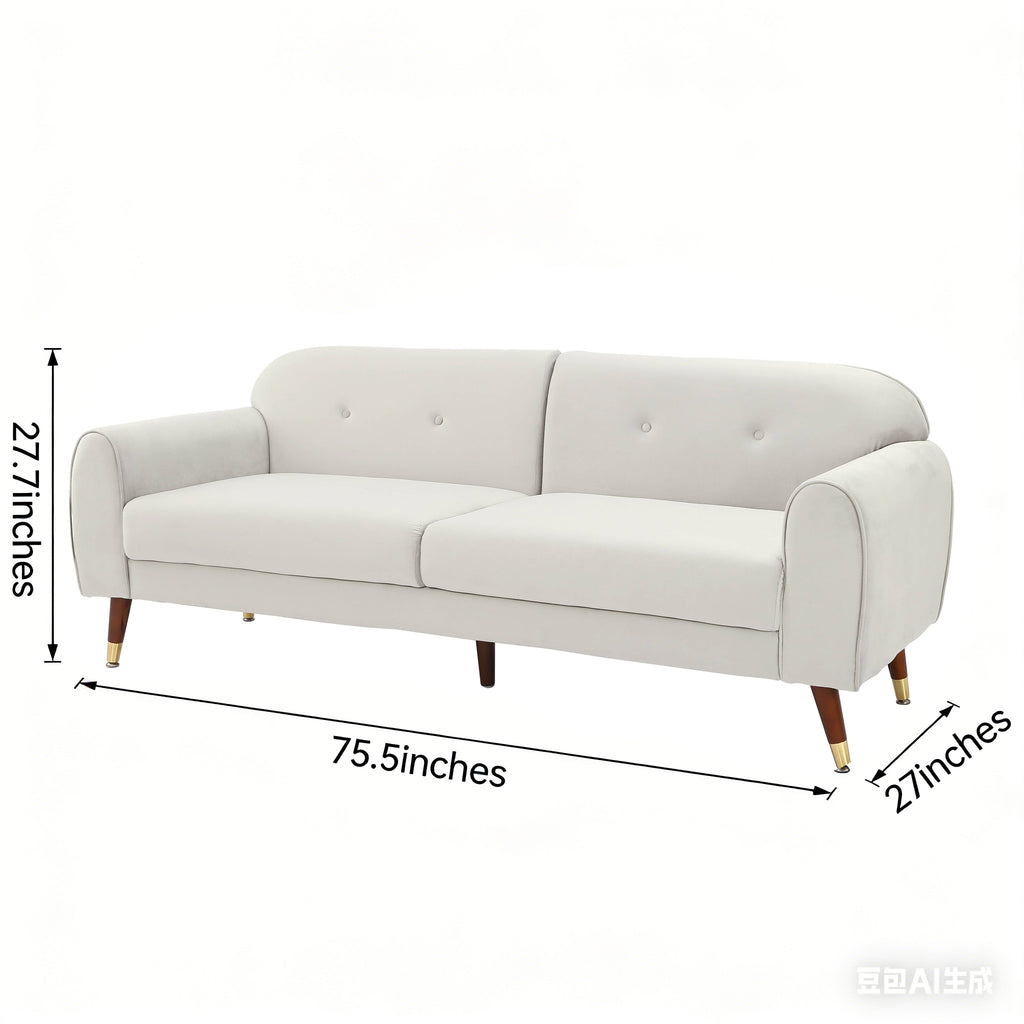 Velvet upholstery pink stationary sofa