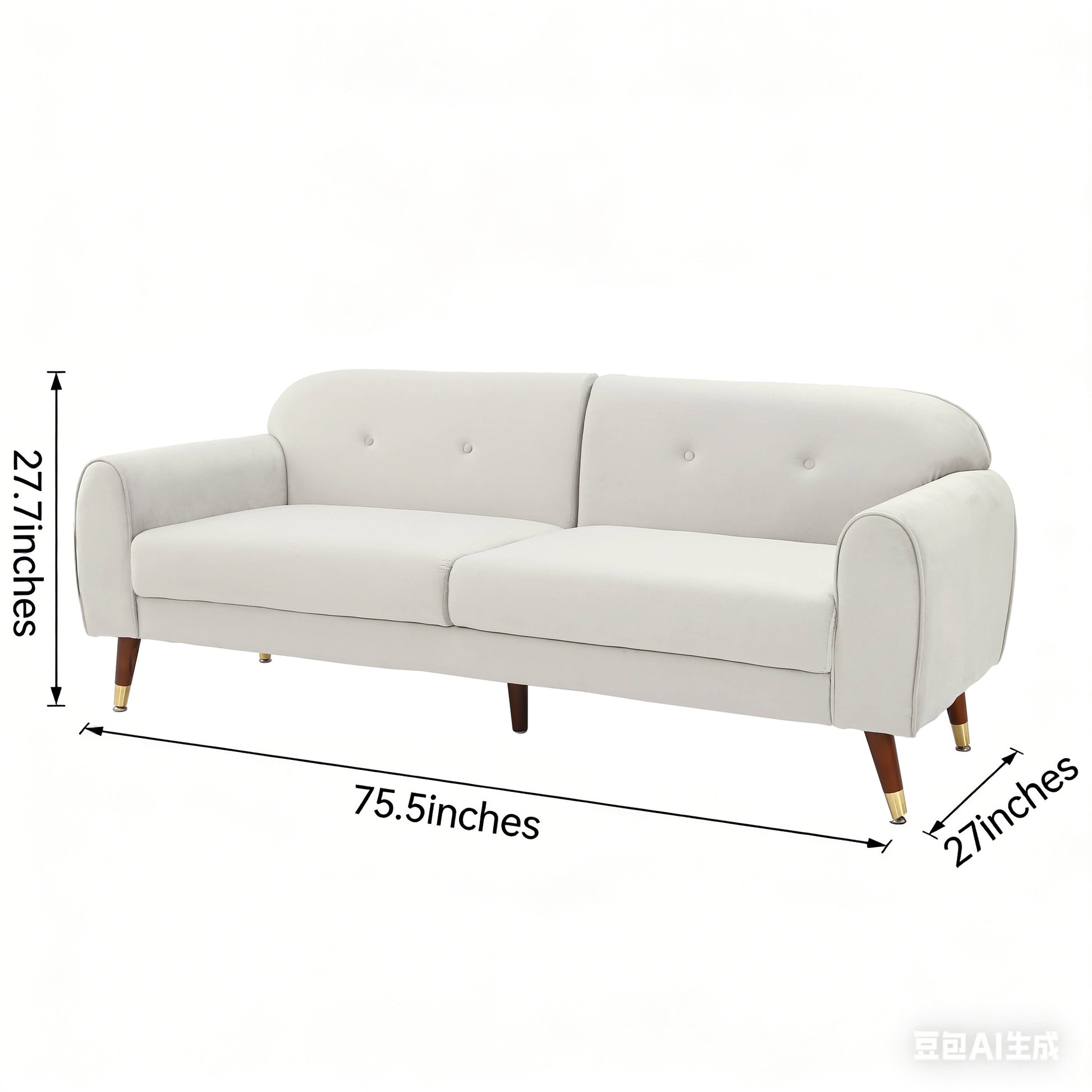 Velvet upholstery pink stationary sofa