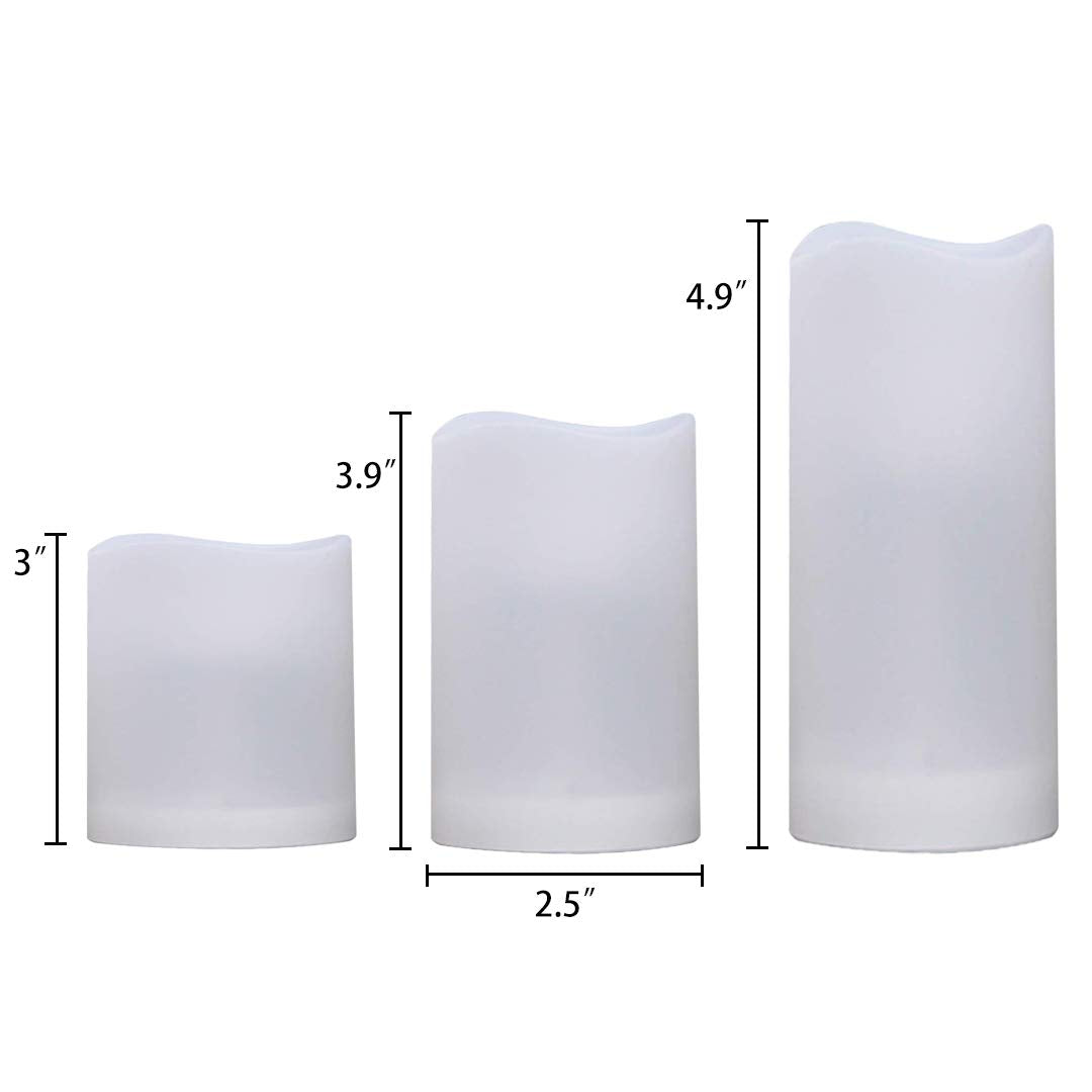 Set of 3 Imitation Candle Lights, LED Night Lights, Flameless Candle Lamps, Remote Control Capable,  Batteries Not Included