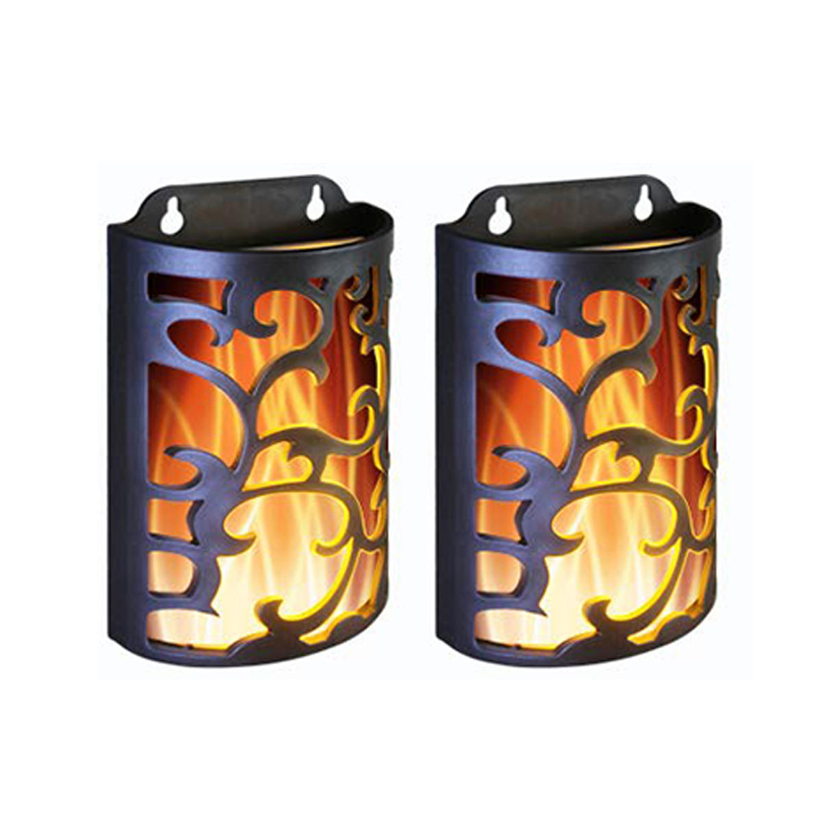 5 Inch 2 Pack Flameless Candle Wall Sconces with Timer, Decorative Lantern Flickering Flame Wall Light, Indoor & Outdoor for Hallway, Bathroom