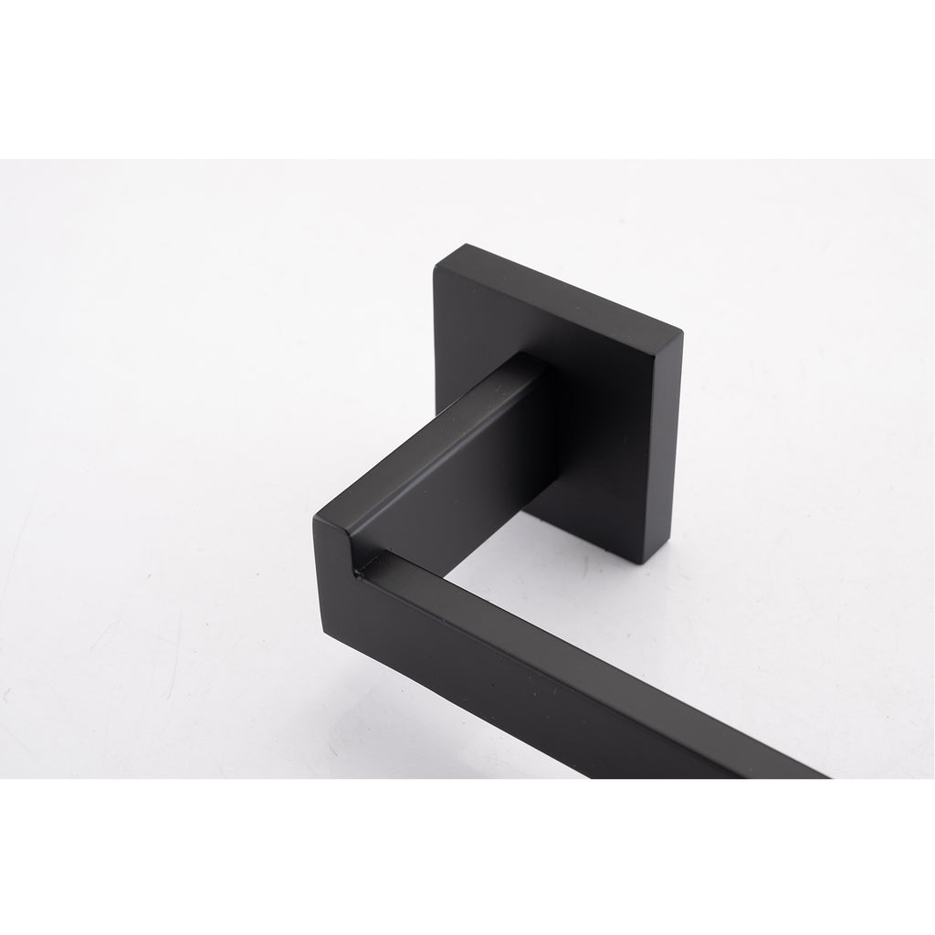 AEELLEEA Matte Black Bathroom Hardware Kit, 23.82in Towel Bar, 4 in 1 Wall Mount Bathroom Accessory Set