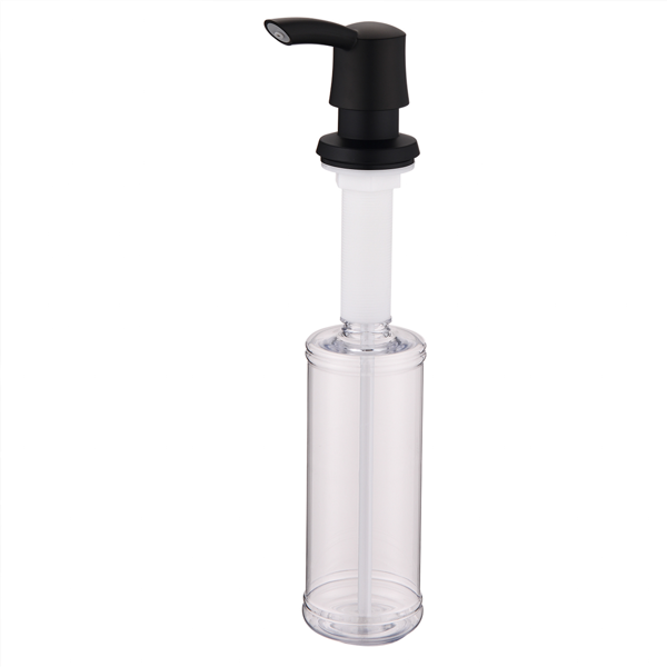 Dish Soap Dispenser, Kitchen Detergent Dispenser with Black Pump Head, Clear Refillable Soap Dispenser Bottle
