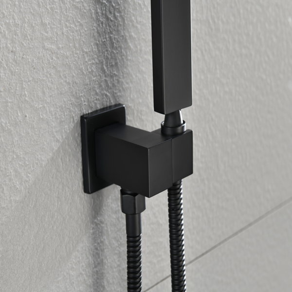 Matte Black Square Handheld Shower Head Set