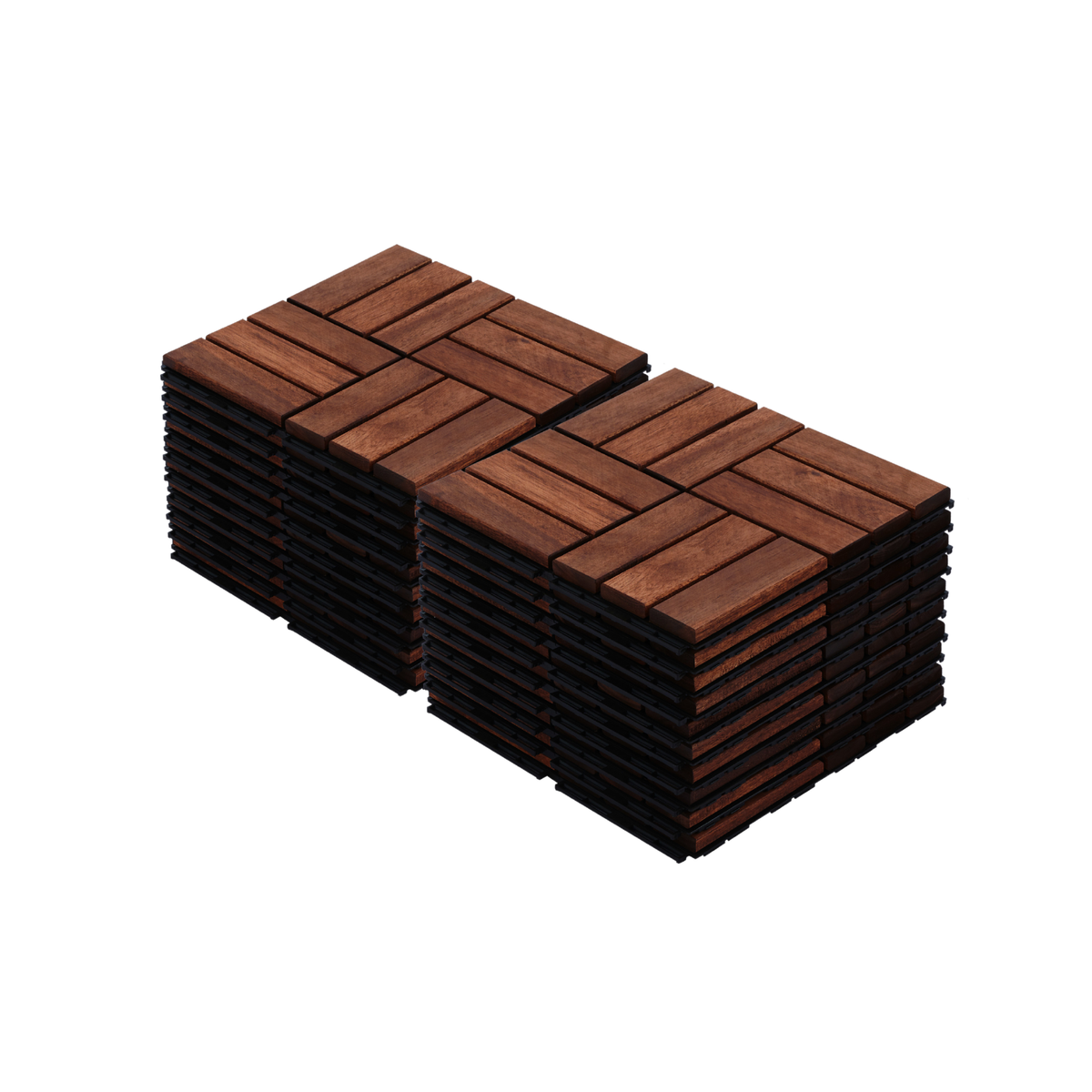 AEELLEEA Acacia Wood Interlocking Deck Tiles, 20 Pack 12"×12" Waterproof Checker Patio Flooring Tiles for Balcony Poolside