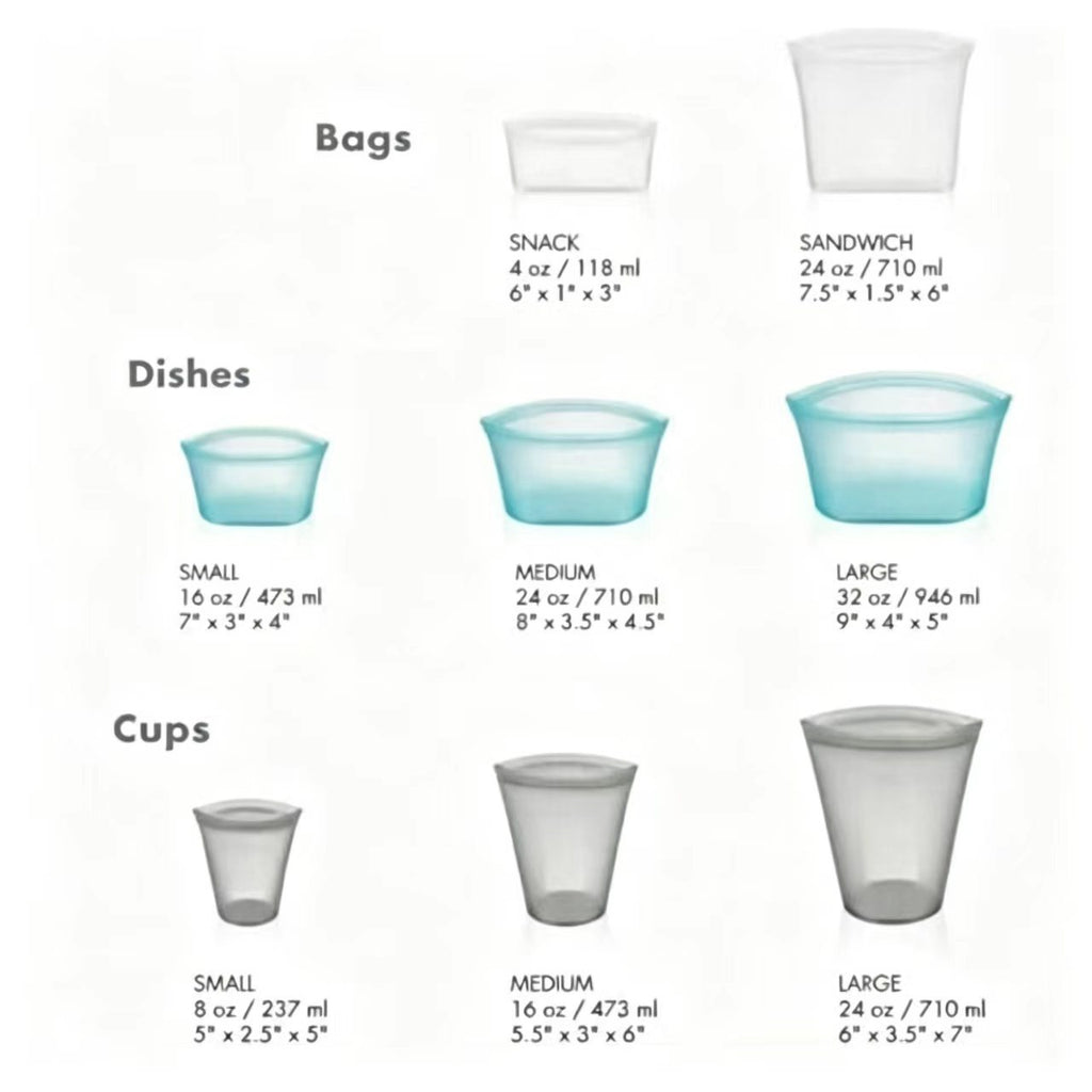 AEELLEEA-Reusable Silicone Food Storage Bags & Containers Set,Food Grade BPA Free Leakproof Bags Cups Dishes for Kitchen Picnic Travel