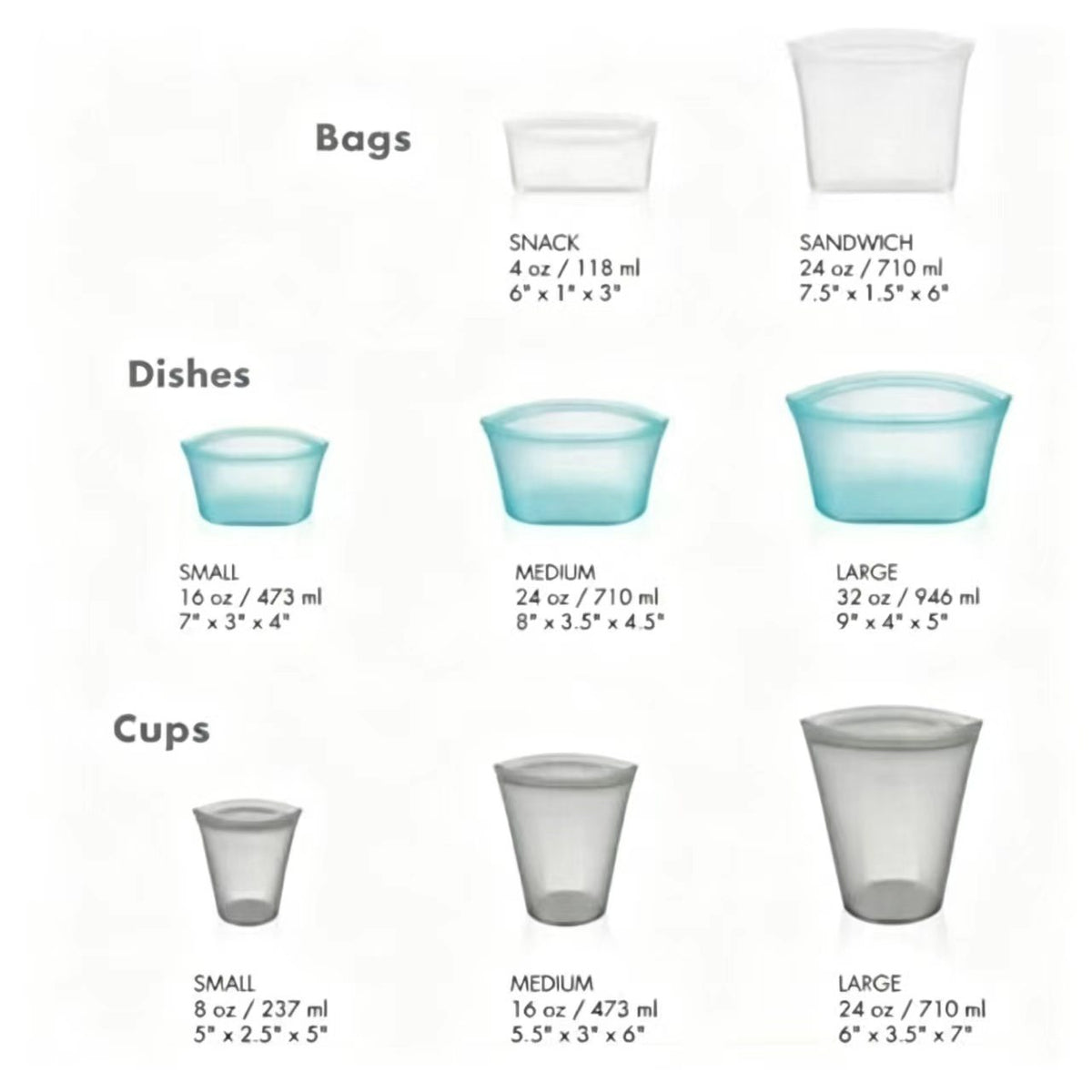 AEELLEEA-Reusable Silicone Food Storage Bags & Containers Set,Food Grade BPA Free Leakproof Bags Cups Dishes for Kitchen Picnic Travel