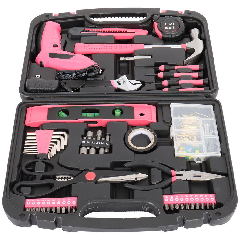 AEELLEEA-149 Piece Household Hand Tool Kit with Storage Case, Home Repair DIY Hand Tools Set with Hammer, Pliers, Level & Screwdriver Bits