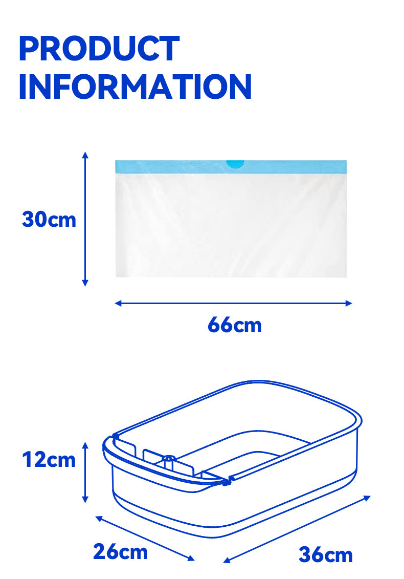 Aeelleea Drawstring Cat Litter Box Liners 20-Pack HDPE Degradable Leak-Proof Fit Open-Top