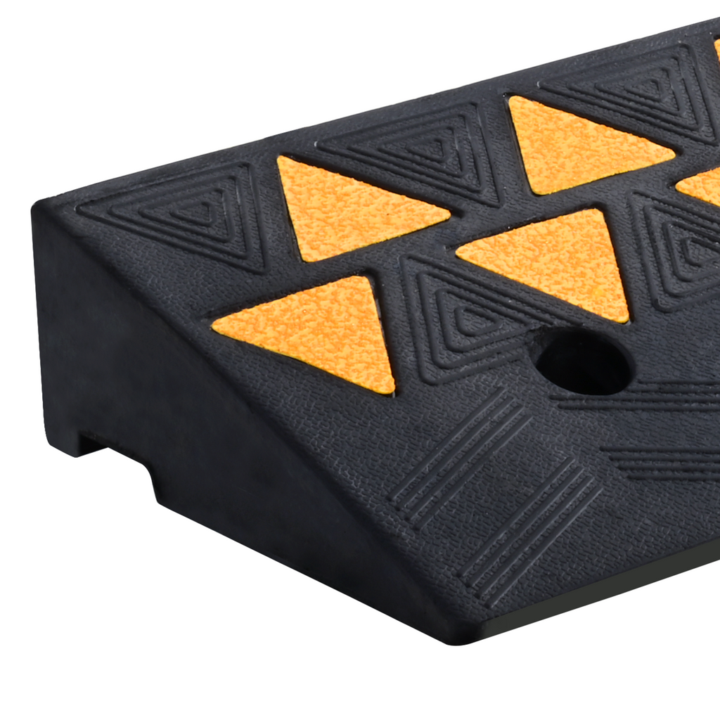 3.7" Rise Rubber Curb Ramp, 39.4" Long Threshold Ramp for Doorways, Heavy Duty Wheelchair Ramp for Home, Groceries & Vehicles, 15T Load Capacity