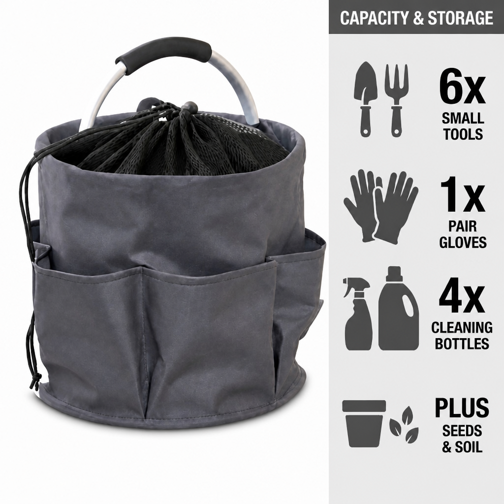 Collapsible Basket with Handles: Picnic, Beach, Garden Harvest