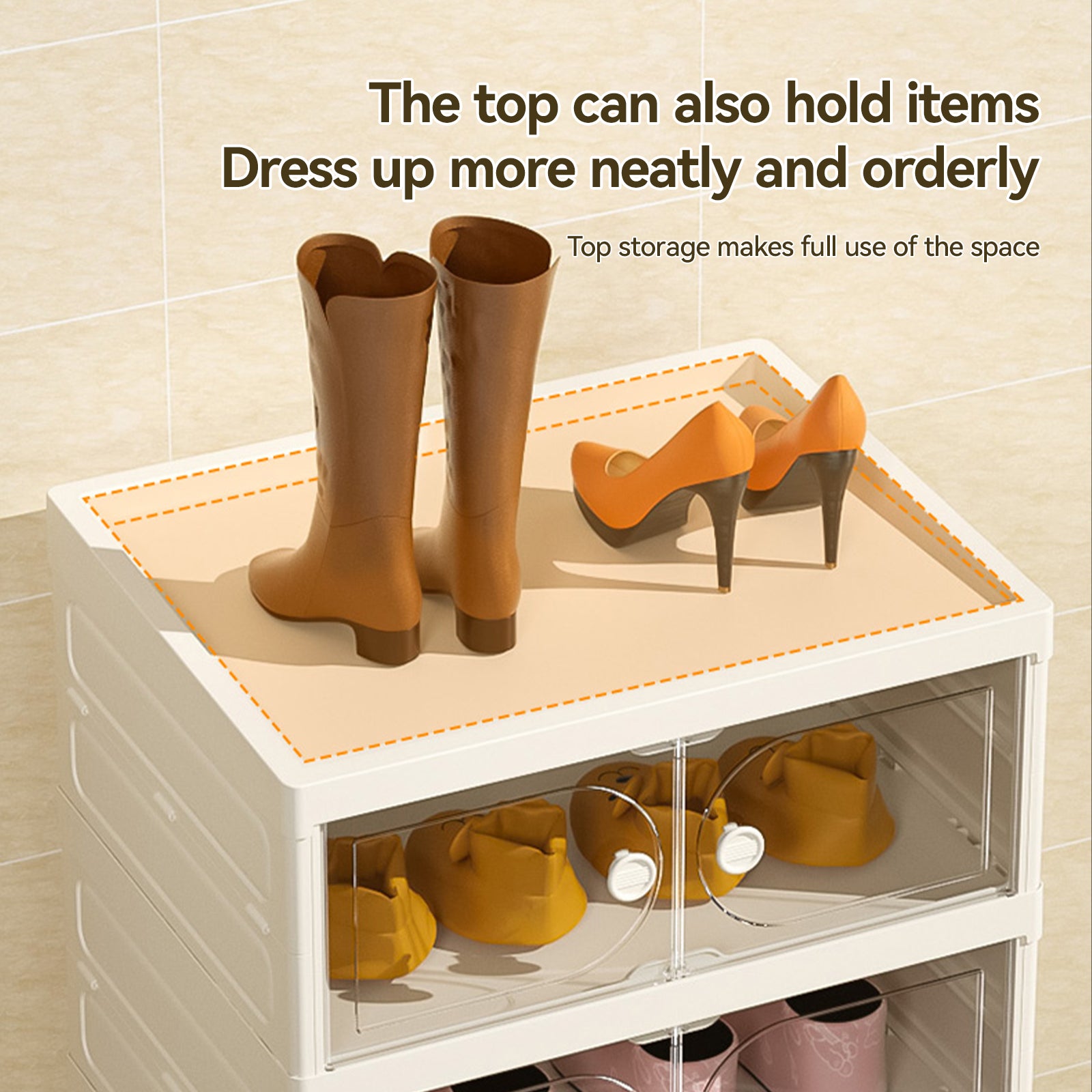 Stackable Shoe Rack and Organizer Shelf– Portable, Collapsible, Free-Standing Storage for Shoes, Sneakers, Shoe Boxes, Closet, Garage, Entryway