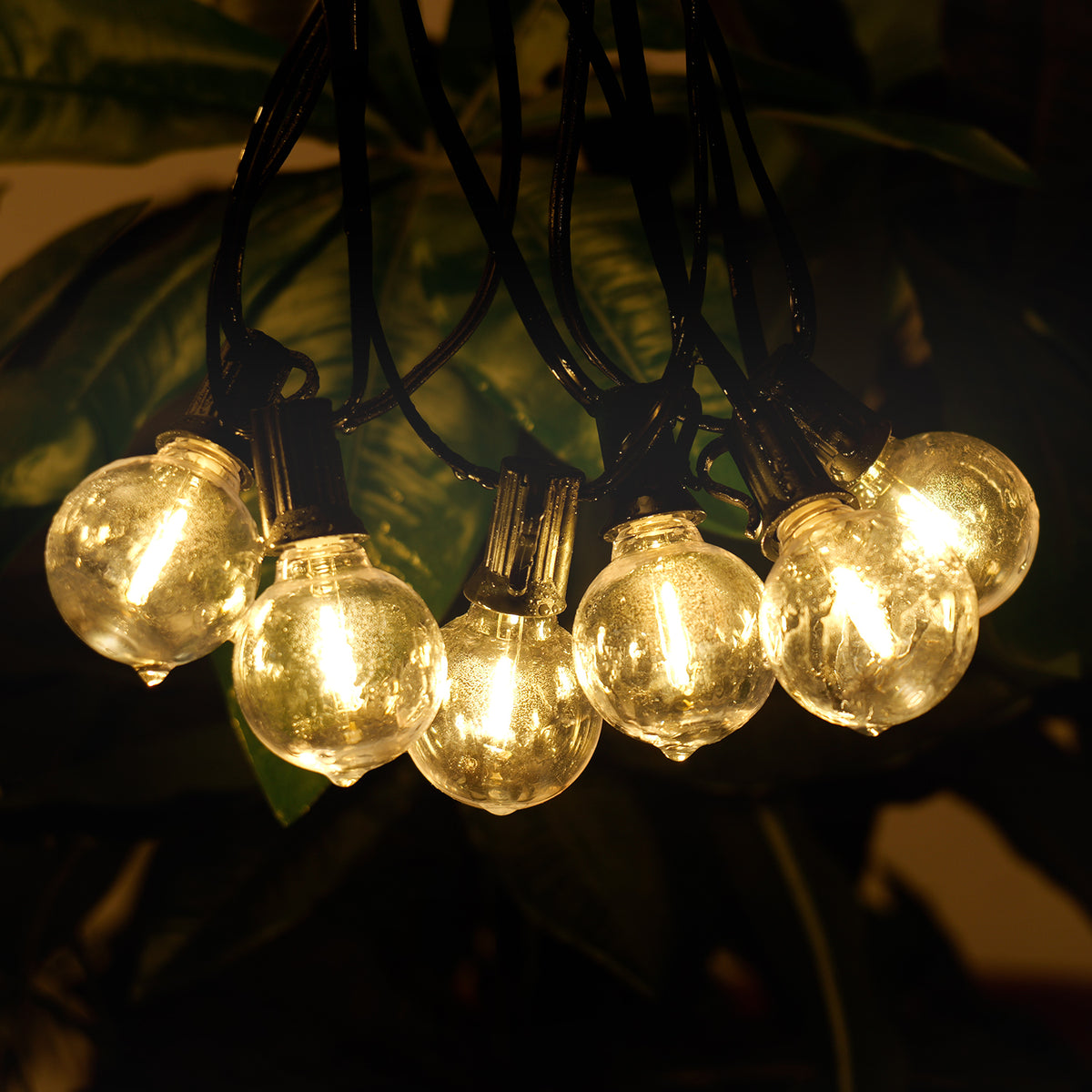 98ft LED Outdoor String Lights, G40 Globe Bulbs 50+1 Spare Bulbs, E12 Socket Waterproof Patio String Lights with Hooks for Backyard Garden Pergola Decor