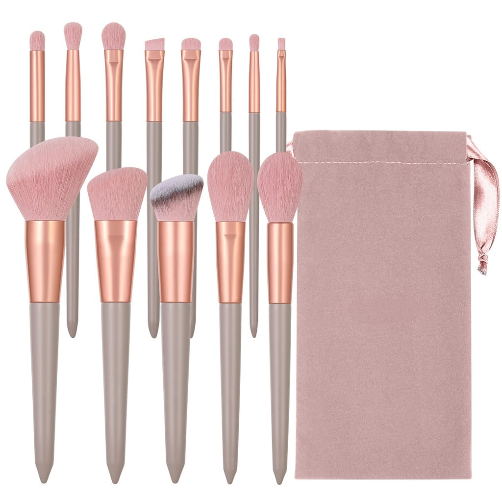 13 Piece Makeup Brush Set, Soft Synthetic Bristles, Professional Face & Eye Makeup Brushes with Velvet Storage Pouch