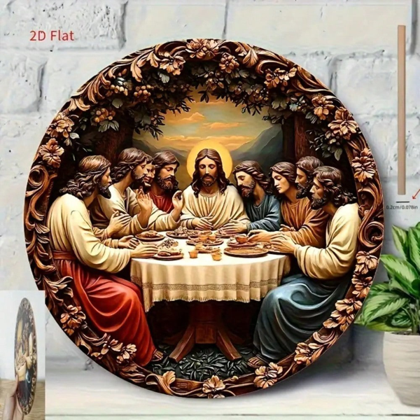 The Last Supper 2D Wall Decor, Fine Print Jesus & 12 Disciples Religious Hanging Plaque for Home Church