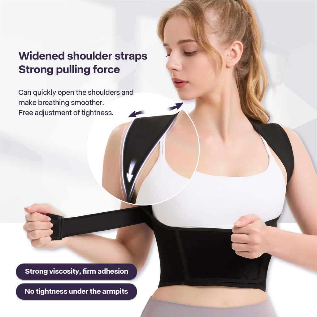 （M）Adjustable Posture Corrector for Men Women, Back Support Brace for Upper Lower Back, Shoulder Straightener for Slouching Relief