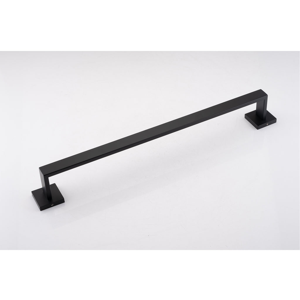 AEELLEEA Matte Black Bathroom Hardware Kit, 23.82in Towel Bar, 4 in 1 Wall Mount Bathroom Accessory Set