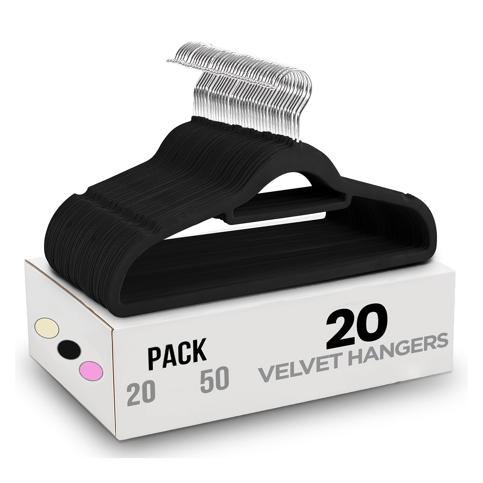Only Hangers "Petite Size Black Velvet Suit Hangers - 20 Pack
