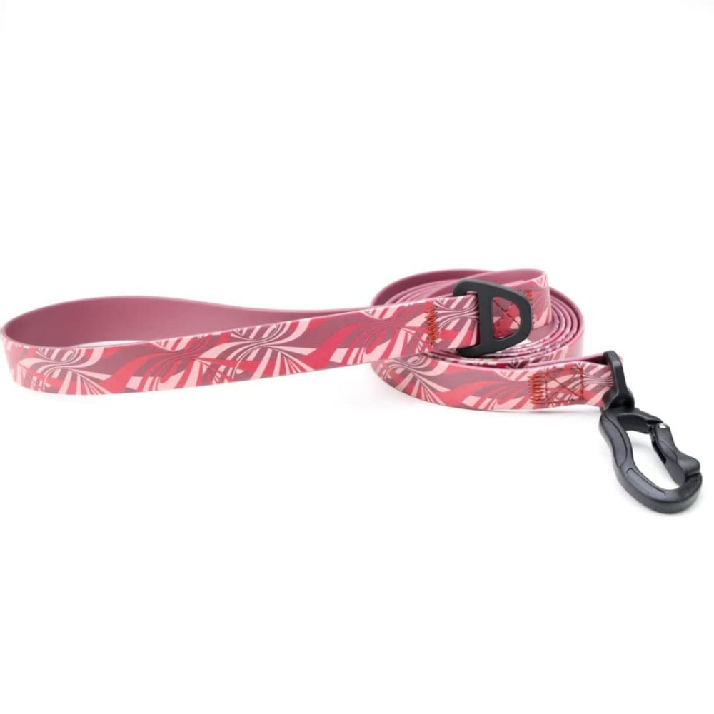 Tropical Print Dog Collar and Leash Set, Adjustable Quick Release Buckle Matching Pet Lead for Small Medium Large Dogs Walking