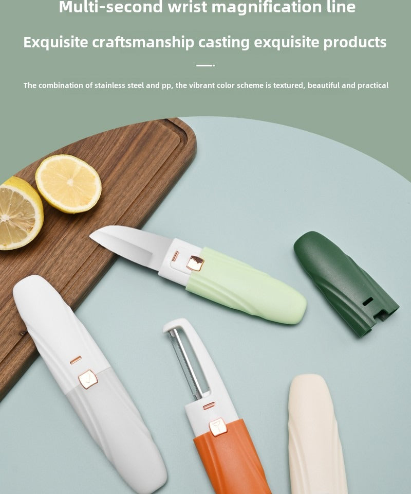AEELLEEA-2 in 1 Portable Fruit and Vegetable Peeler, Dual Head Kitchen Prep Tool for Home Use
