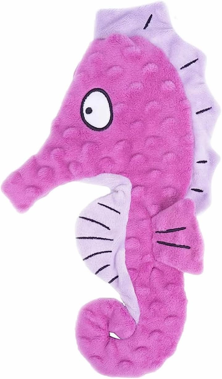 Artinova Dog Toys Squeaky Crinkle Purple Seahore, 1 Pack. No Stuffing Dog Toys for Puppy Teething Chewing, Durable Interactive Toys for Medium and Large Dogs