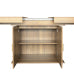 Extendable Dining Table, Rectangular Wood Dining Table with Storage Shelf Pedestal Base, Fluted Modern Table for Kitchen Dining Room