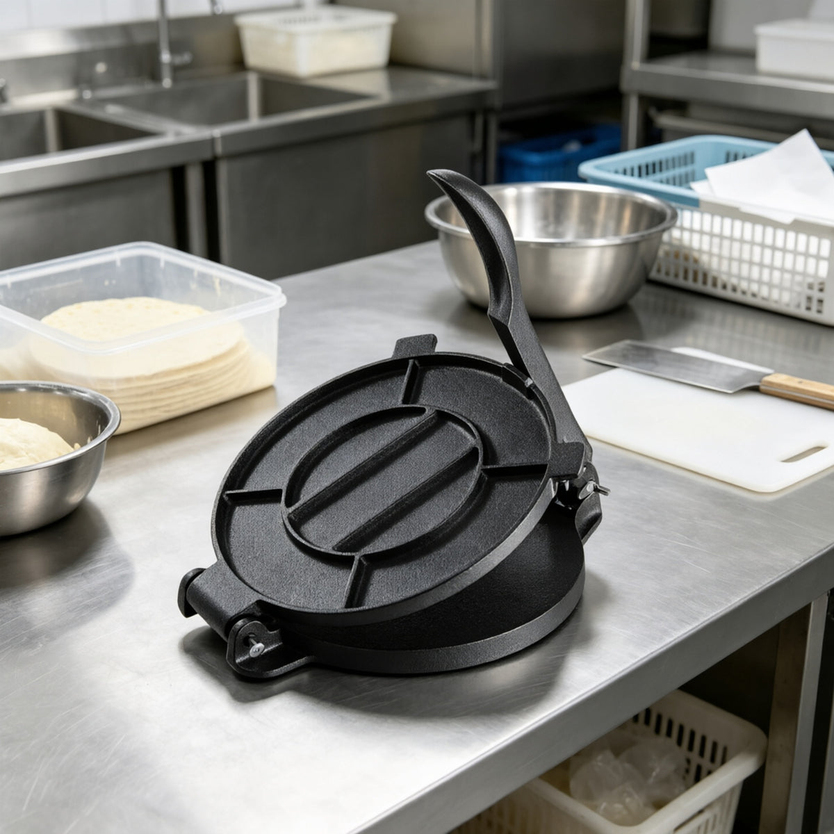 AEELLEEA 7.87 Inch Cast Iron Tortilla Press, Heavy Duty Tortilla Maker for Homemade Tortillas, Roti, Flatbread