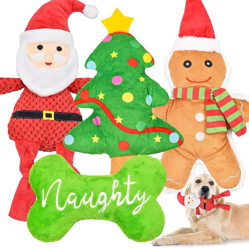 LECHONG 5 Pack Tough Dog Toys Stuffed Squeaky Dog Toys Assortment Plush Animal Dog Toy Value Bundle Puppy Pet Dog Toys for Small Medium Large Dogs : Pet Supplies