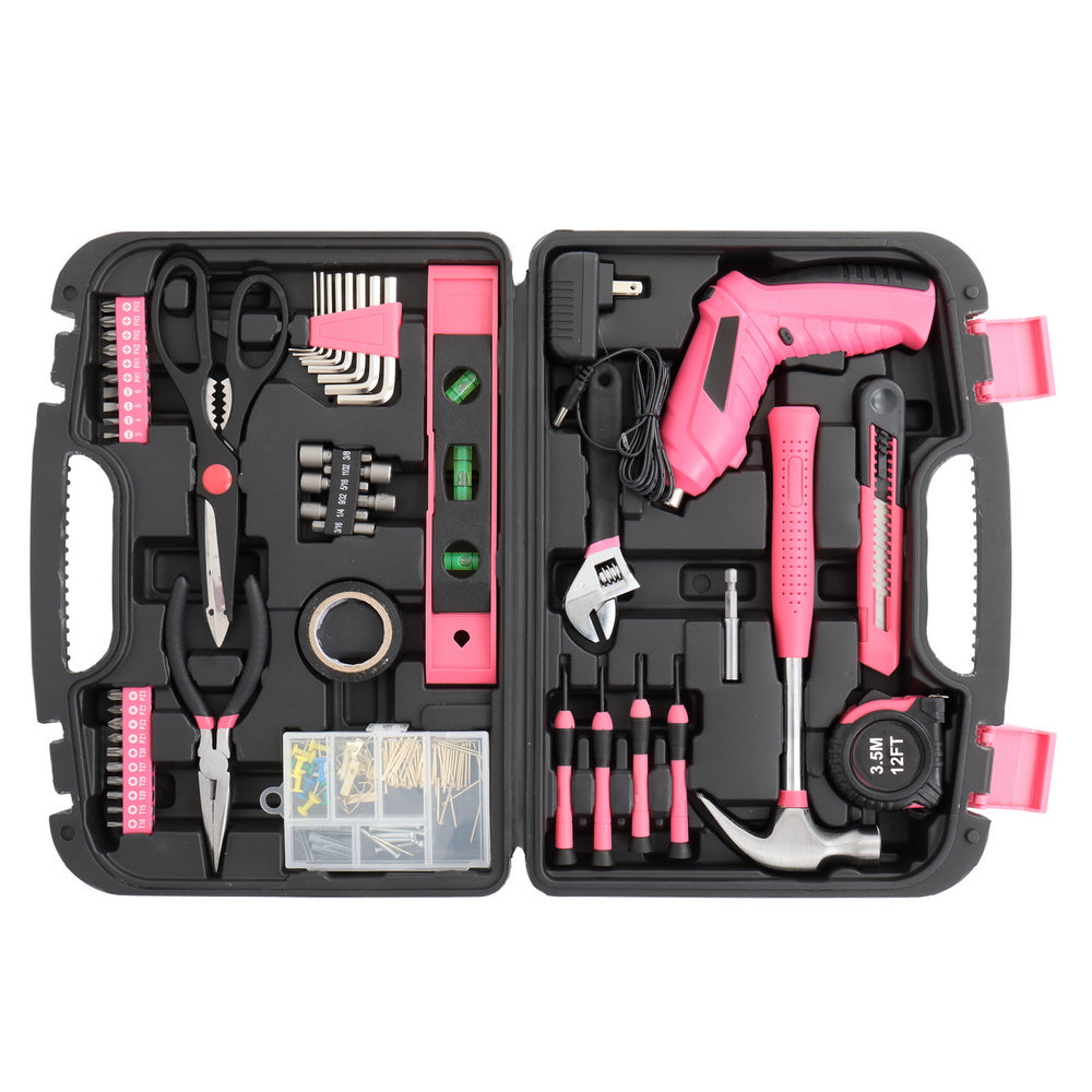 AEELLEEA-149 Piece Household Hand Tool Kit with Storage Case, Home Repair DIY Hand Tools Set with Hammer, Pliers, Level & Screwdriver Bits