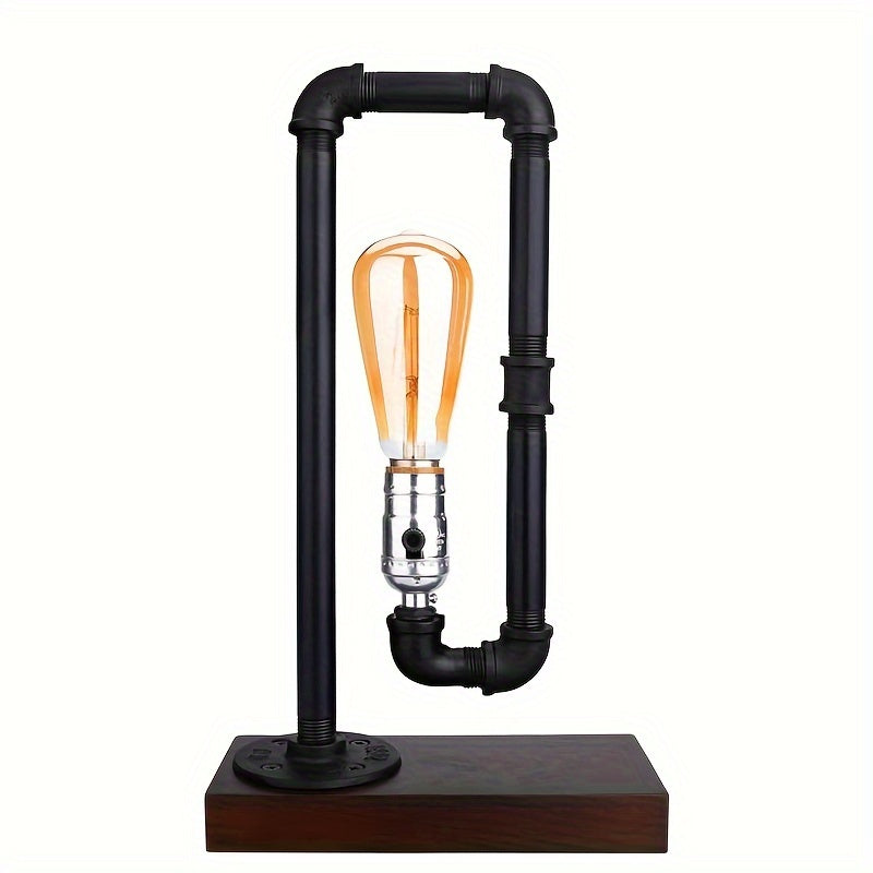 Pipe Cage Vintage Edison Bulb - Ideal for Living Room, Bedroom, Bedside, Nightstand, Home Office & Household