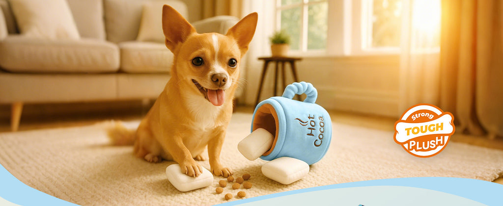 Swooflia Crinkle Dog Toy - Enrichment Squeaky Plush Toys to Keep Them Busy,Treat Boredom for Small Dogs Funny Interactive Stimulating Puppy Toy for Hide and Seek
