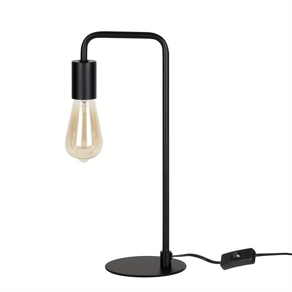 2 Sets Black Edison Table Lamps - Industrial Bedside Lamps for Bedroom, Living Room & Dorm - Compact Metal Lamps for Reading, Nightstand & Vanity