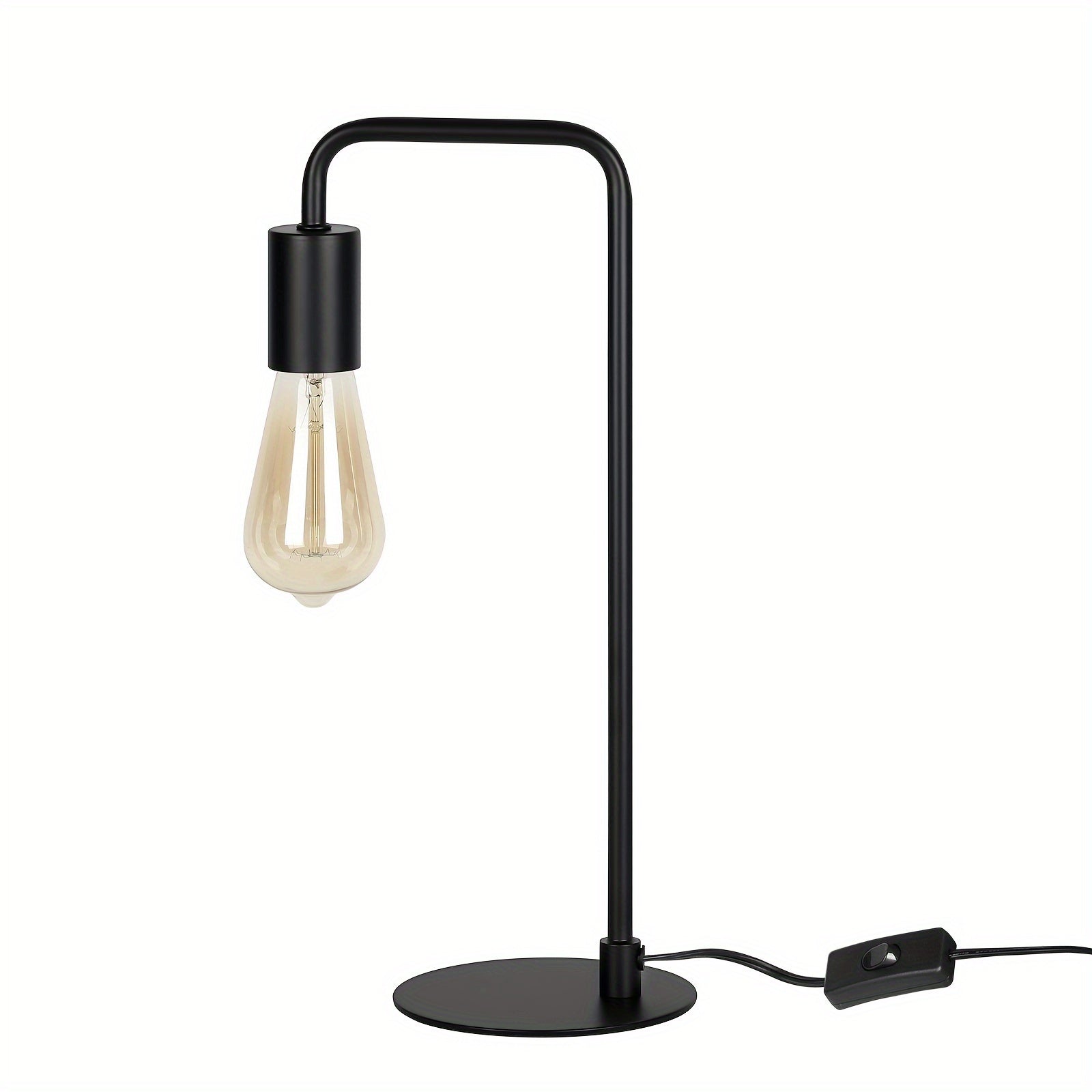 2 Sets Black Edison Table Lamps - Industrial Bedside Lamps for Bedroom, Living Room & Dorm - Compact Metal Lamps for Reading, Nightstand & Vanity