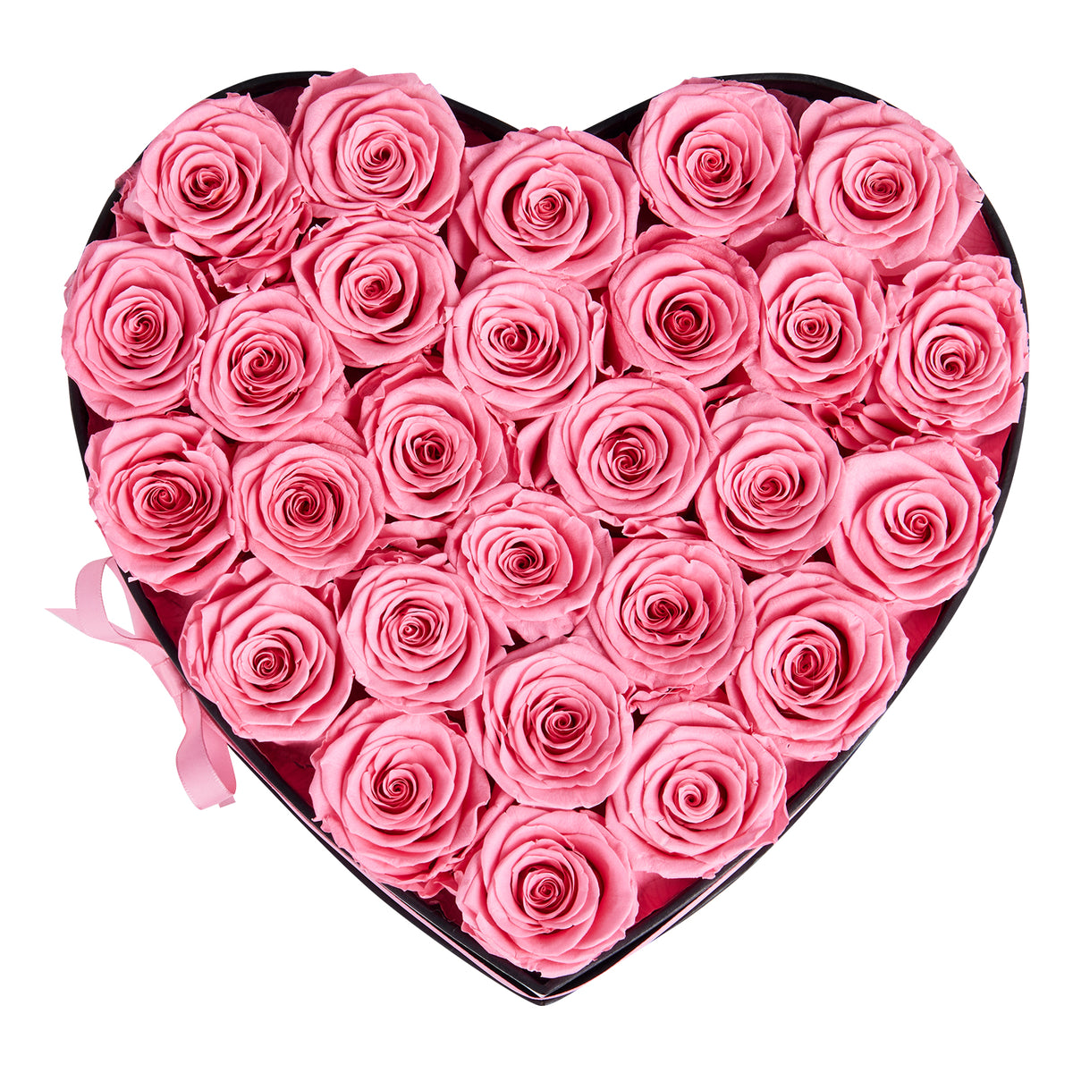 AEELLEEA Preserved Real Pink Roses Heart Gift Box, 27 Forever Eternal Roses, Romantic Gift for Valentine's Day, Mother's Day & Birthday