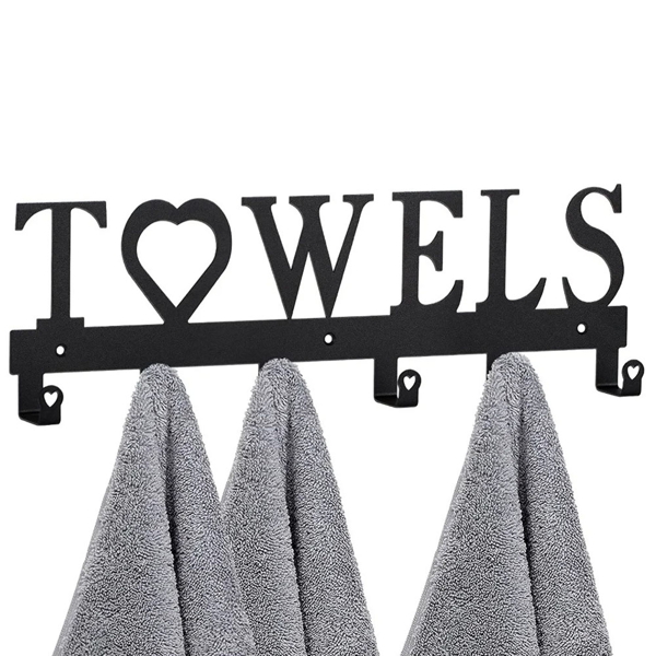 Gothic Black iron Wall Hooks Heavy Duty Wall Mounted Hangers for Bathroom Kitchen Entryway