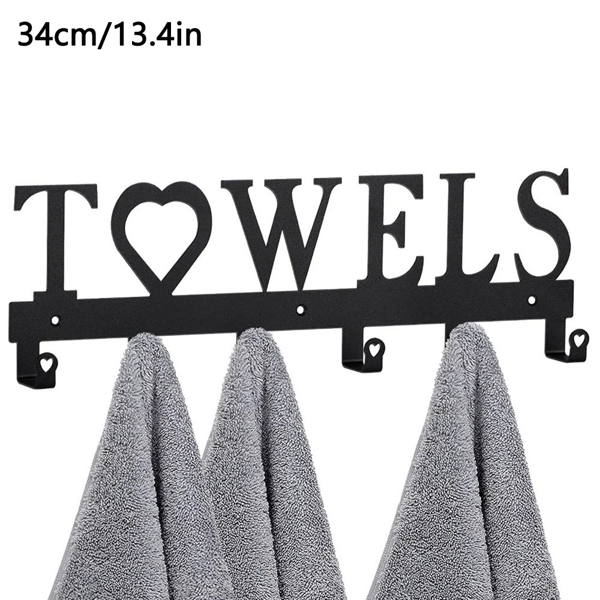 Gothic Black iron Wall Hooks Heavy Duty Wall Mounted Hangers for Bathroom Kitchen Entryway