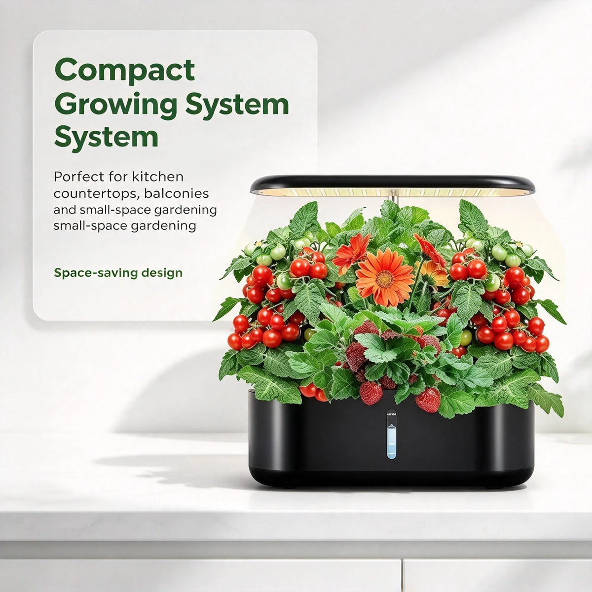 Indoor Hydroponic Garden System 10 Pods, 3.6L Water Tank, LED Grow Light, Pump & Auto Timer for Herbs, Vegetables, Flowers