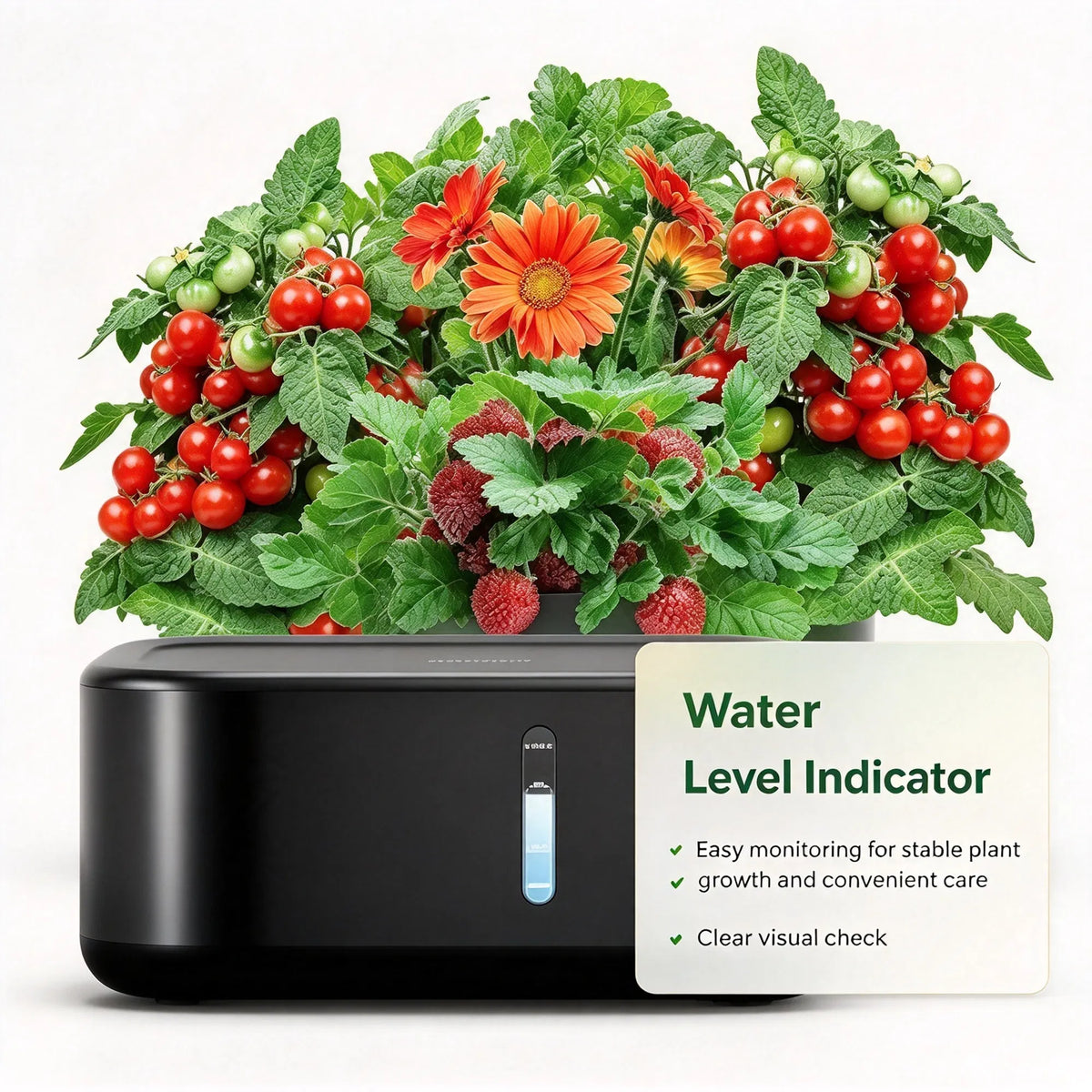Indoor Hydroponic Garden System 10 Pods, 3.6L Water Tank, LED Grow Light, Pump & Auto Timer for Herbs, Vegetables, Flowers