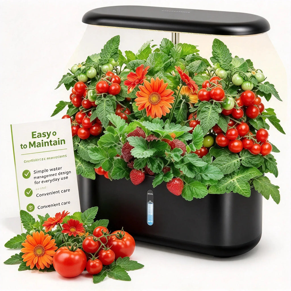Indoor Hydroponic Garden System 10 Pods, 3.6L Water Tank, LED Grow Light, Pump & Auto Timer for Herbs, Vegetables, Flowers
