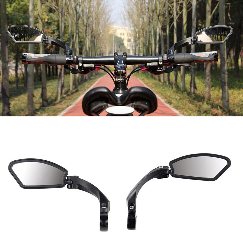 English Bike Rear View Mirror, 2 Pack Bicycle Handlebar Mirror, Adjustable Wide Angle Anti-Scratch Cycling Mirror for Mountain Bike Road Bike