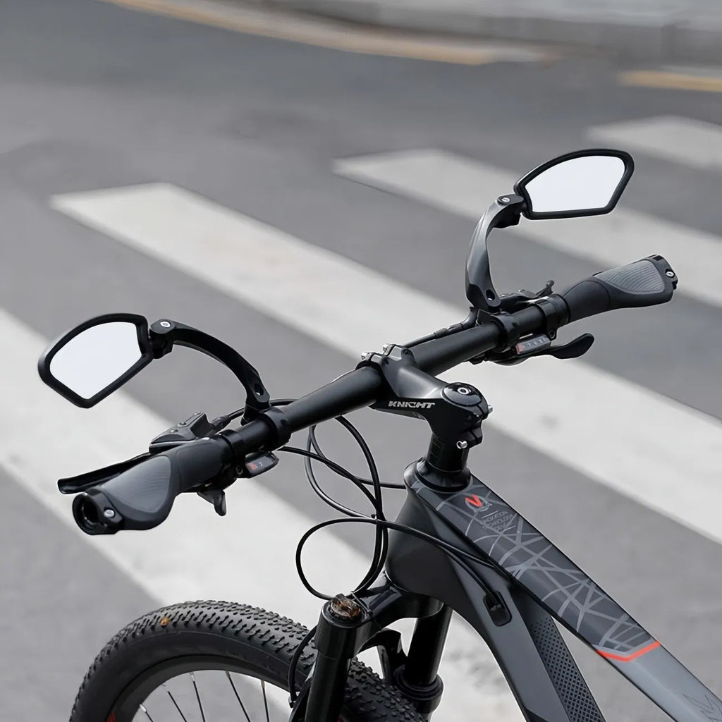 English Bike Rear View Mirror, 2 Pack Bicycle Handlebar Mirror, Adjustable Wide Angle Anti-Scratch Cycling Mirror for Mountain Bike Road Bike
