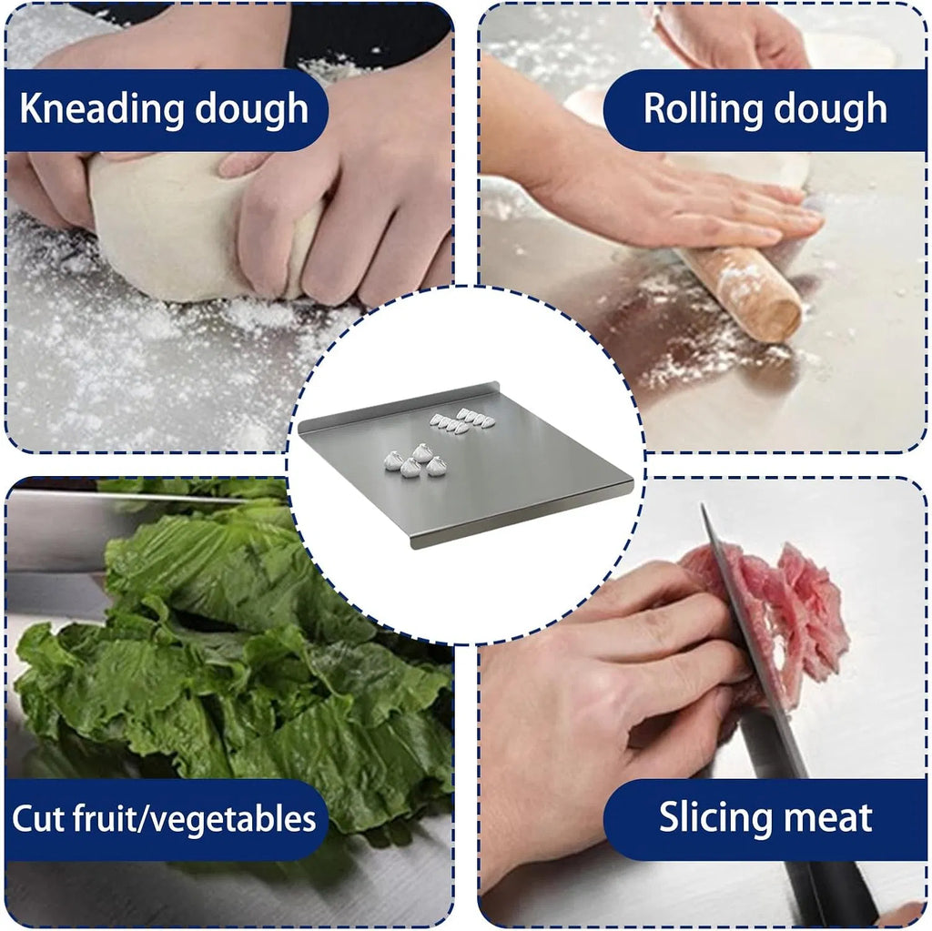 Stainless Steel Z-Shaped Countertop Cutting & Pastry Board