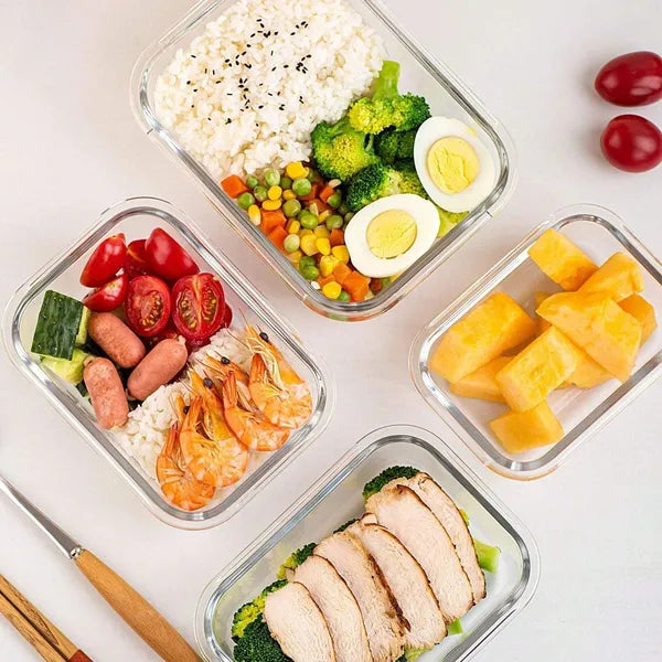 Aeelleea 10 Pack Glass Meal Prep Containers with Lids, Airtight Food Storage Bento Box, Microwave Freezer Dishwasher Safe