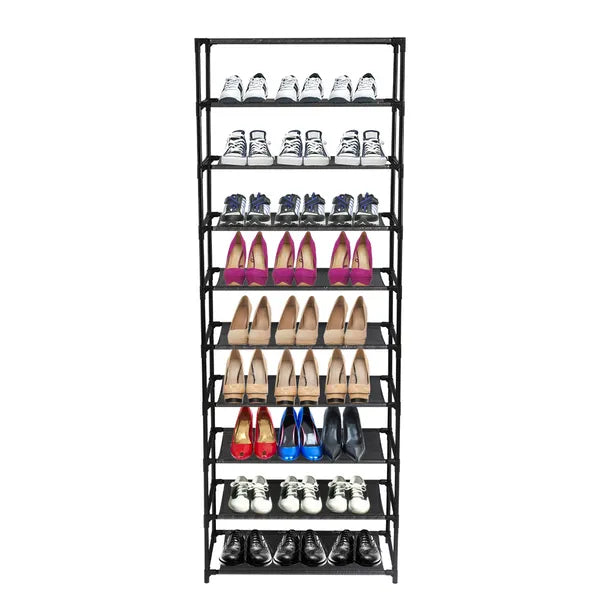 AEELLEEA 10-Tier Tall Shoe Rack 24.5" W x 12" D x 60" H, Narrow Vertical Shoe Storage Organizer for Entryway Closet Bedroom