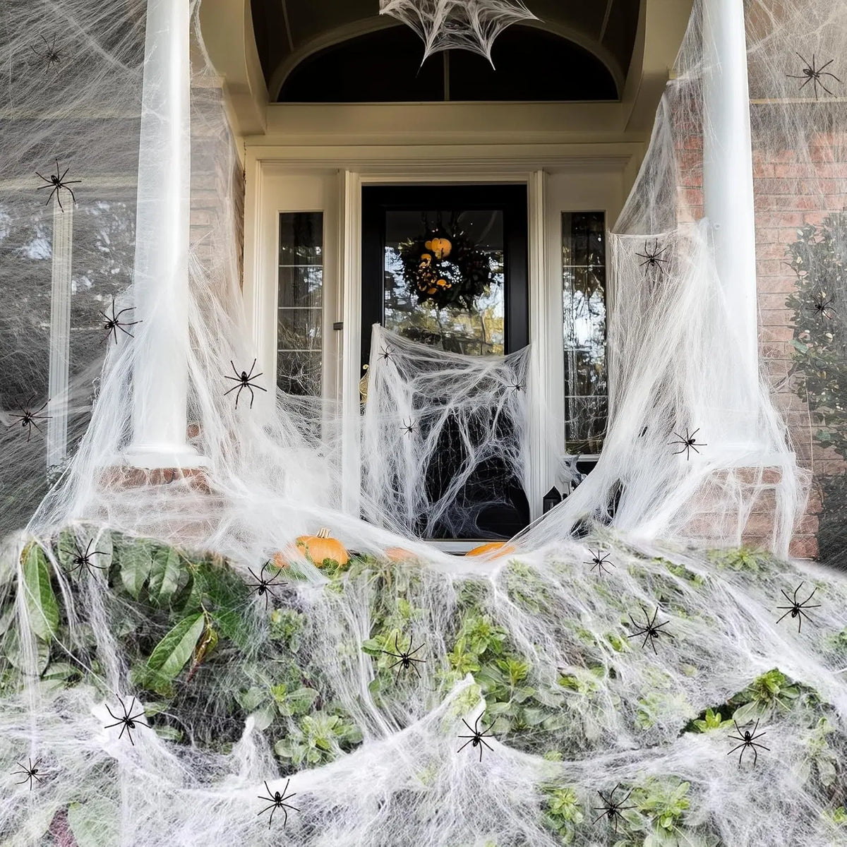 1000 sqft Halloween Spider Web Decorations with 30 Fake Spiders, Super Stretch Cobwebs for Indoor Outdoor Party Supplies Porch