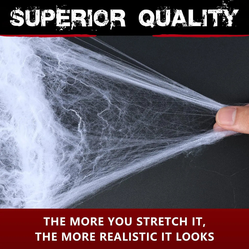 1000 sqft Halloween Spider Web Decorations with 30 Fake Spiders, Super Stretch Cobwebs for Indoor Outdoor Party Supplies Porch