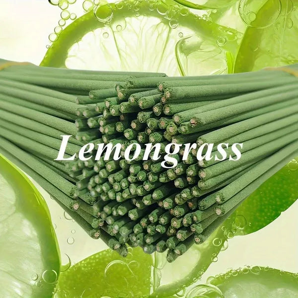 100ct Lemongrass Incense Sticks, 8.66" Bamboo Scented Sticks for Home Fragrance, Meditation & Relaxation