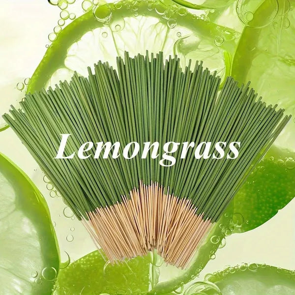 100ct Lemongrass Incense Sticks, 8.66" Bamboo Scented Sticks for Home Fragrance, Meditation & Relaxation